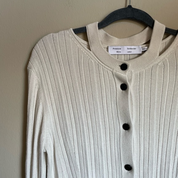 proenza schouler halter cardigan white label cream color size large - Picture 2 of 5
